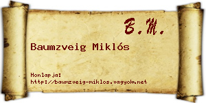 Baumzveig Miklós névjegykártya